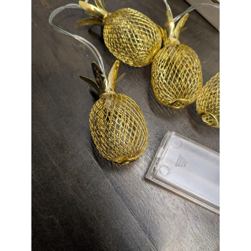 Tommy Bahama Golden Pineapple Battery-Operated String Lights 2 Sets Of 10 AA